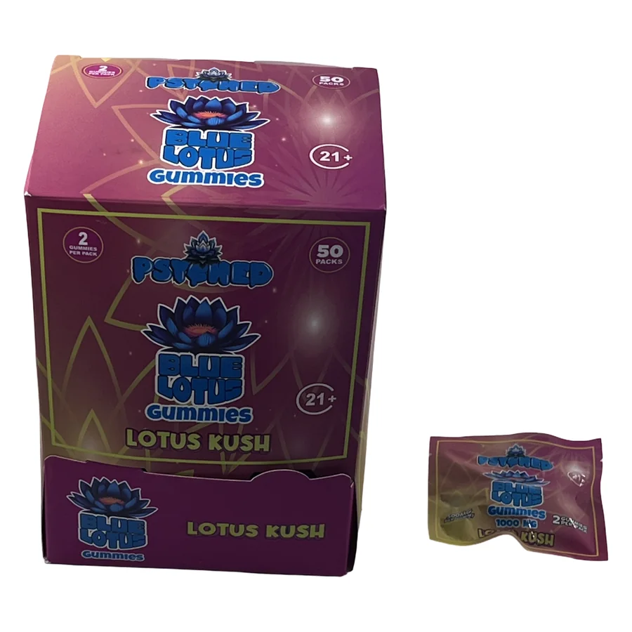 Psyched Blue Lotus Gummies Lotus Kush, 1000mg, 2 gummies per pack, at Elevated 369, Flowery Branch GA