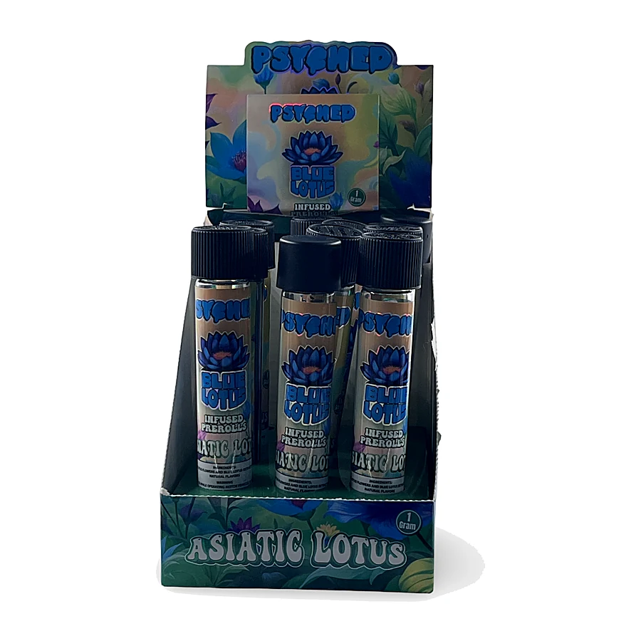 Psyched Blue Lotus Infused Preroll, Asiatic Lotus, 1 gram, at Elevated 369, Flowery Branch GA