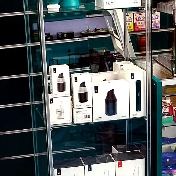 Glass and device display at Elevated 369