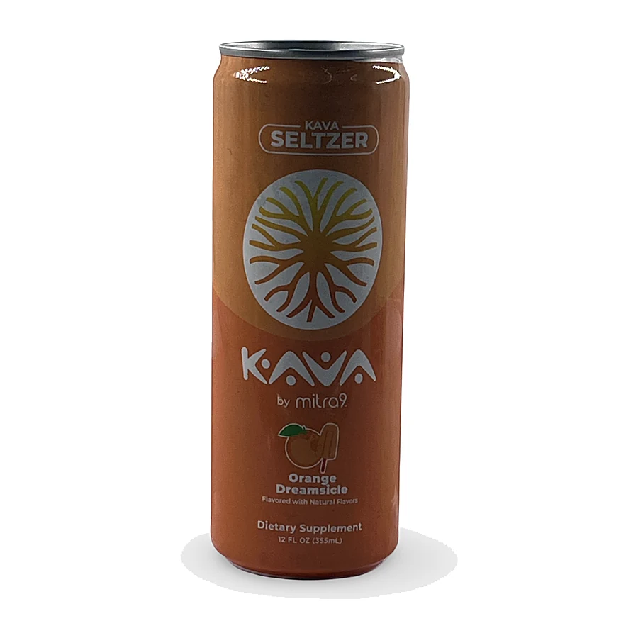 Kava Seltzer by Mitra9, Orange Dreamsicle, 12 fl oz, at Elevated 369, Flowery Branch GA