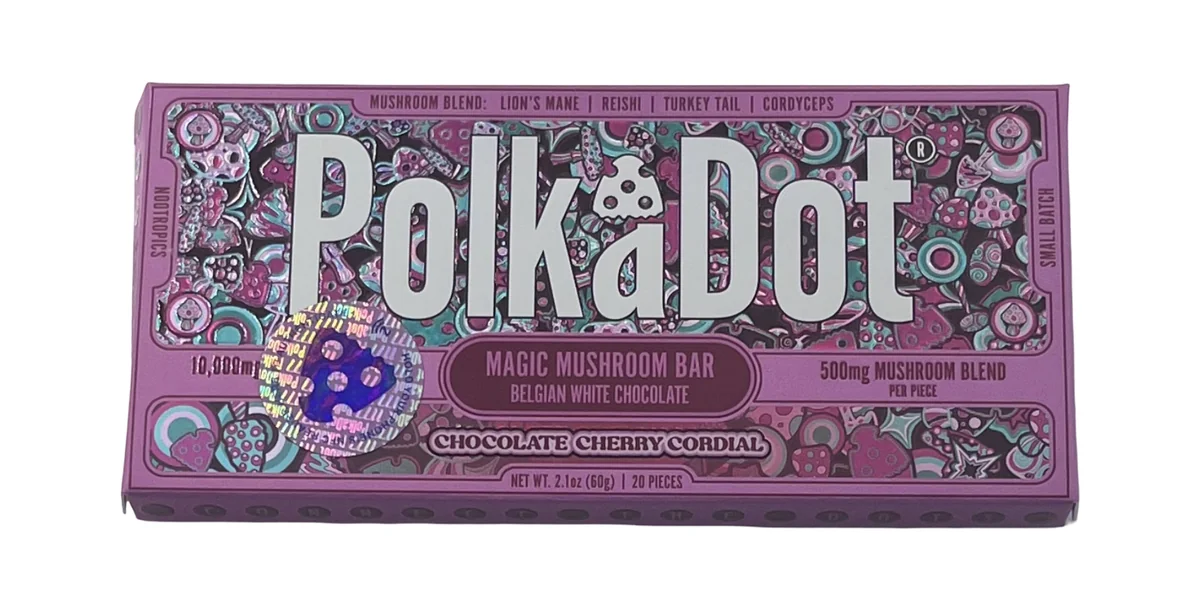 PolkaDot Magic Mushroom Bar, Chocolate Cherry Cordial