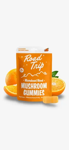 Road Trip orange mushroom gummies